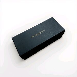 Donna Karan Empty Shoe Box Black Gold Spell Out Logo Used Authentic Luxury